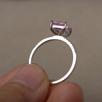 Princess Cut Pink Sapphire Ring - Palmary