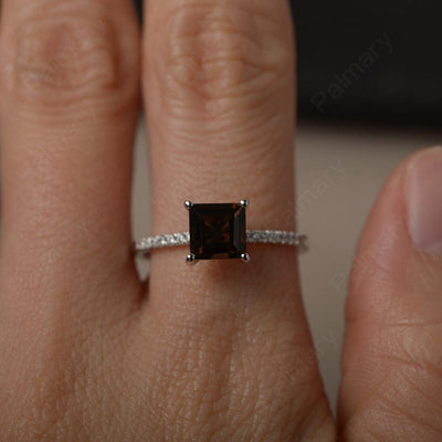 Square Cut Smoky Quartz  Ring - Palmary