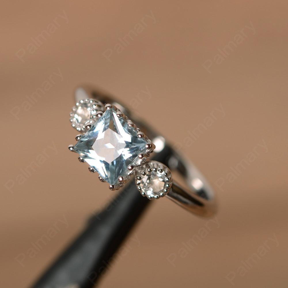 Three Stone Aquamarine Engagement Rings - Palmary