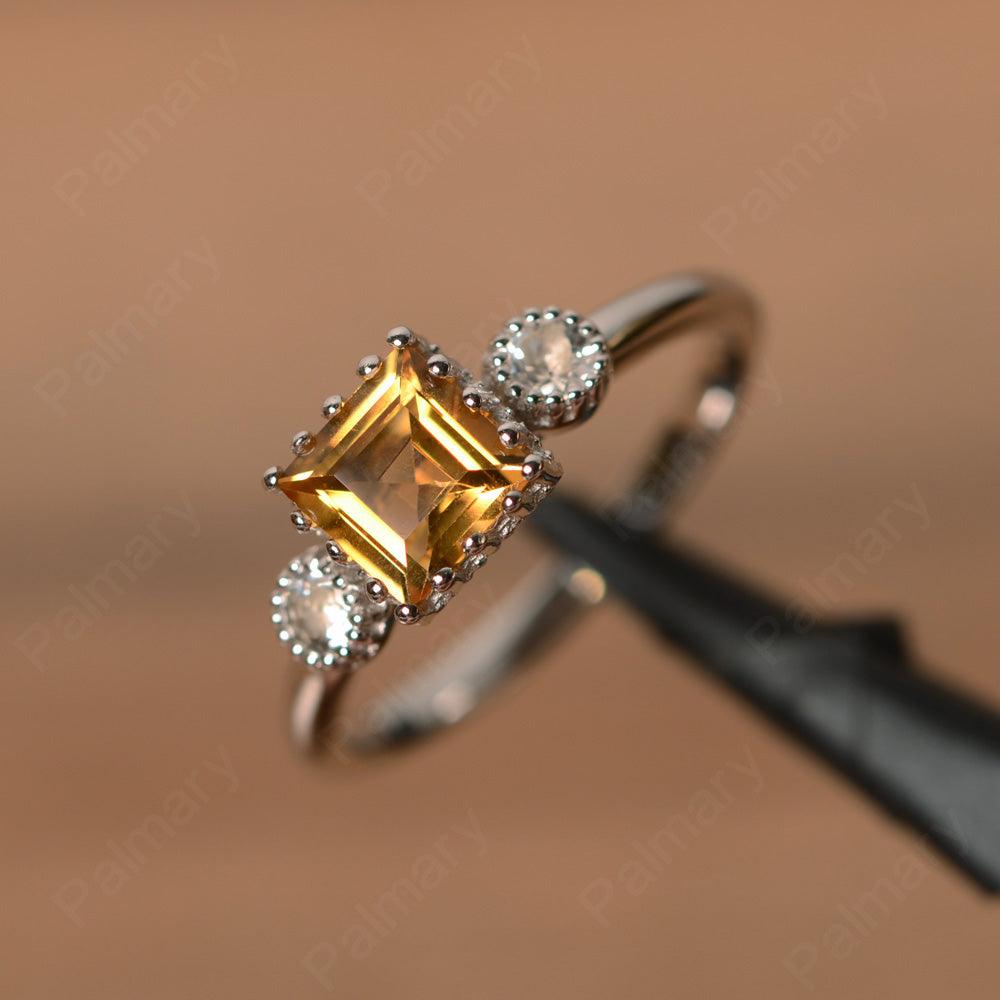 Three Stone Citrine Engagement Rings - Palmary