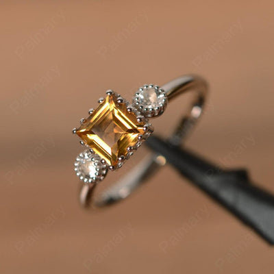 Three Stone Citrine Engagement Rings - Palmary