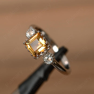 Three Stone Citrine Engagement Rings - Palmary