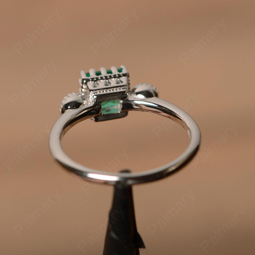 Three Stone Emerald Engagement Rings - Palmary