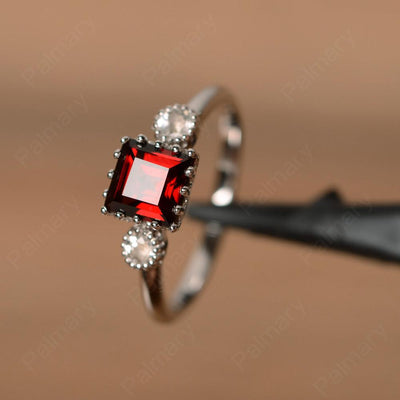 Three Stone Garnet Engagement Rings - Palmary