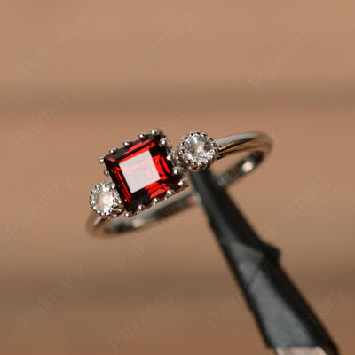 Three Stone Garnet Engagement Rings - Palmary