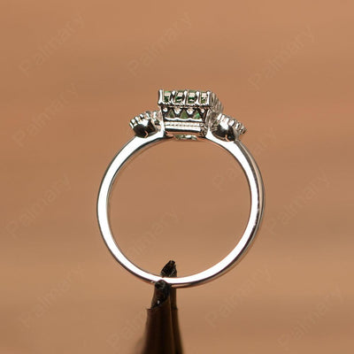 Three Stone Green Sapphire Engagement Rings - Palmary