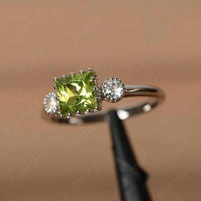 Three Stone Peridot Engagement Rings - Palmary