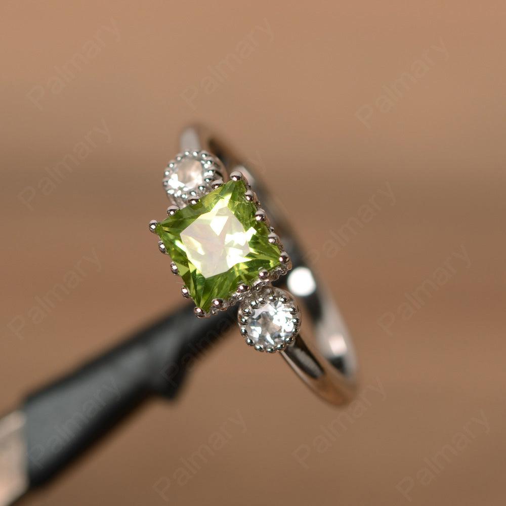 Three Stone Peridot Engagement Rings - Palmary