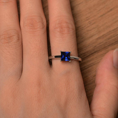 Princess Cut Sapphire Solitaire Rings - Palmary