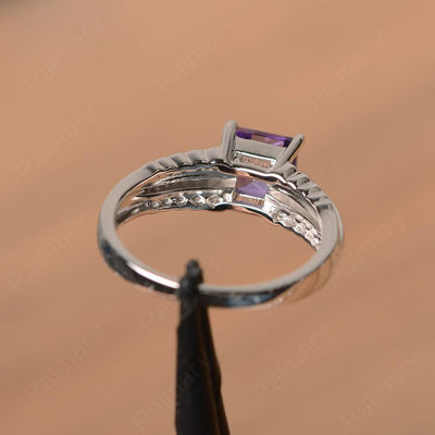 Square Cut Amethyst Engagement Rings - Palmary