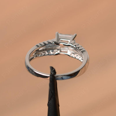 Princess Cut Aquamarine Engagement Rings - Palmary