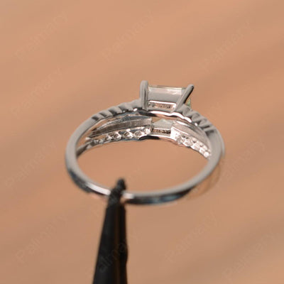 Square Cut Green Amethyst Engagement Rings - Palmary