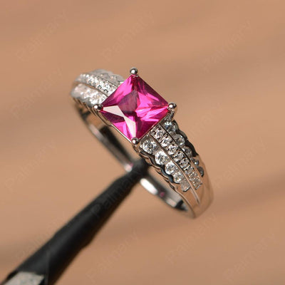 Princess Cut Ruby Engagement Rings - Palmary
