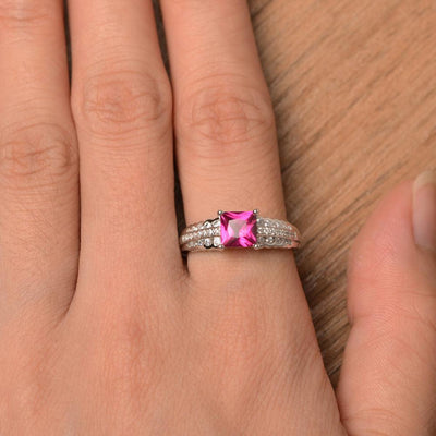 Princess Cut Ruby Engagement Rings - Palmary