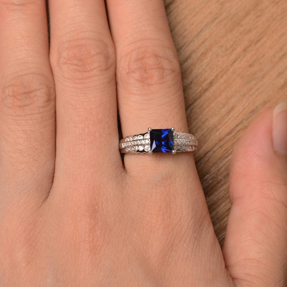 Princess Cut Sapphire Engagement Rings - Palmary