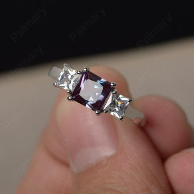 Three Stone Alexandrite Promise Rings - Palmary