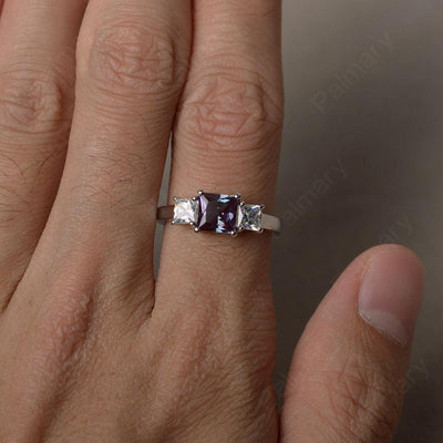 Three Stone Alexandrite Promise Rings - Palmary