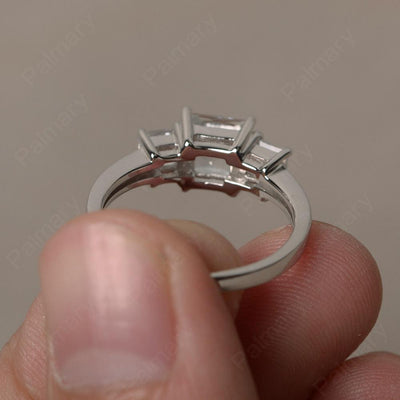 Three Stone Aquamarine Promise Rings - Palmary