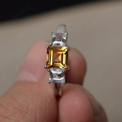 Three Stone Citrine Promise Rings - Palmary