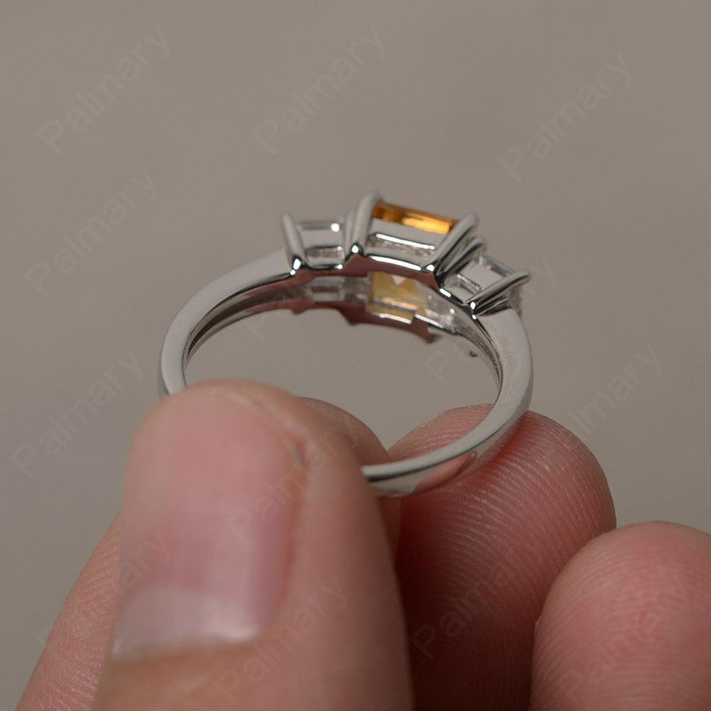 Three Stone Citrine Promise Rings - Palmary