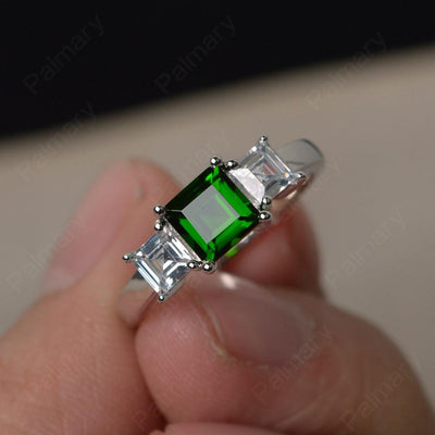 Three Stone Diopside Promise Rings - Palmary