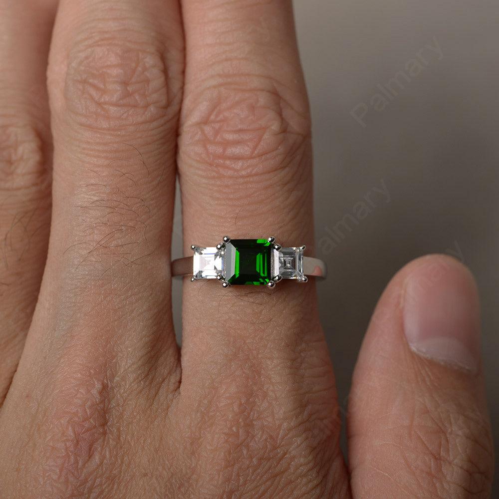 Three Stone Diopside Promise Rings - Palmary