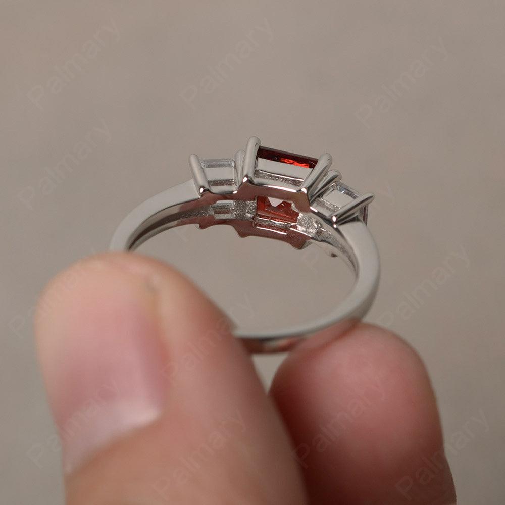 Three Stone Garnet Promise Rings - Palmary