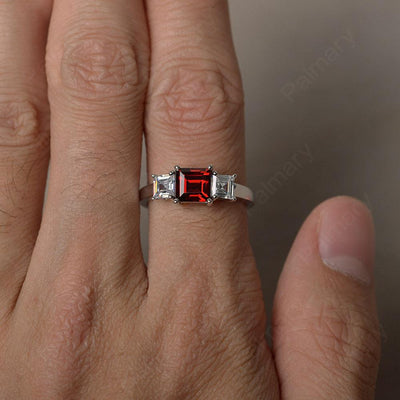 Three Stone Garnet Promise Rings - Palmary