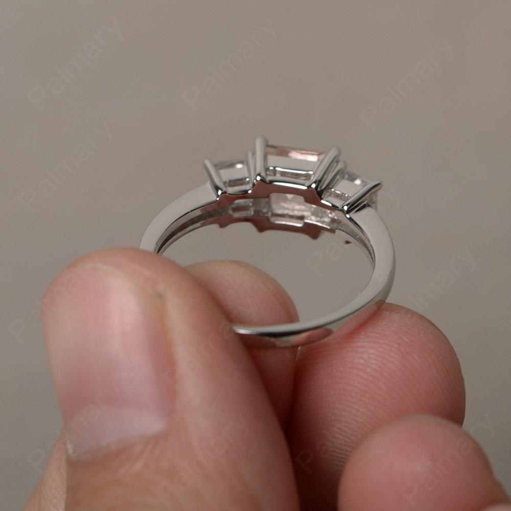 Three Stone Morganite Promise Rings - Palmary