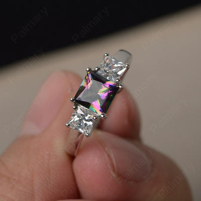 Three Stone Mystic Topaz Promise Rings - Palmary