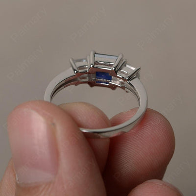 Three Stone Sapphire Promise Rings - Palmary