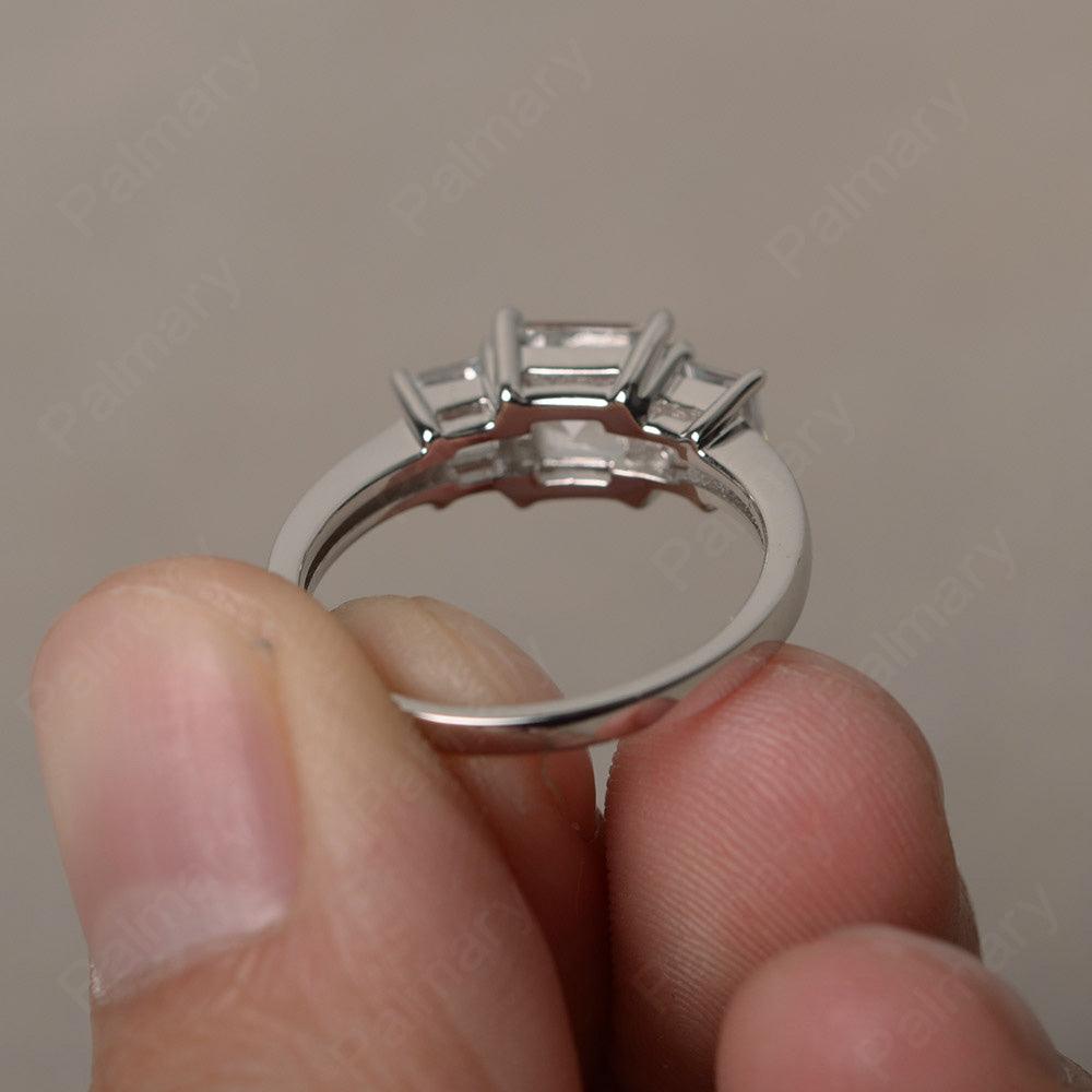 Three Stone White Topaz Promise Rings - Palmary