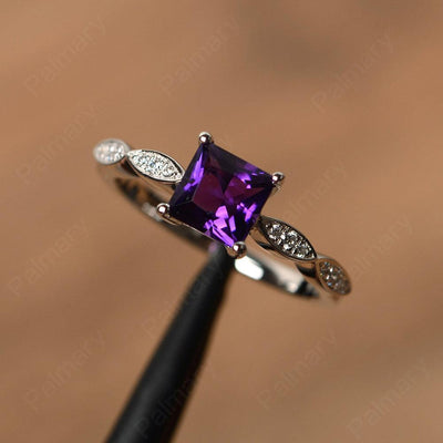 Princess Cut Amethyst Rings - Palmary