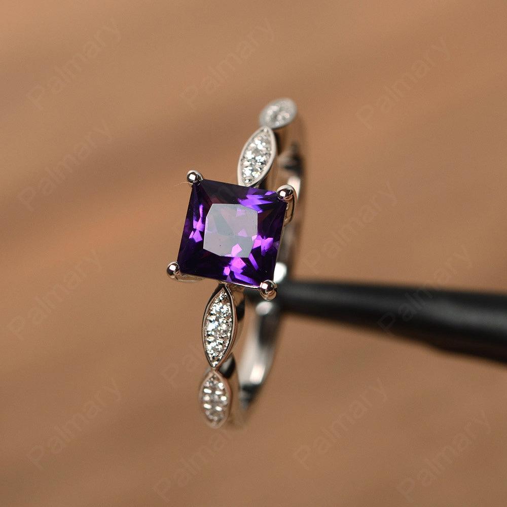 Princess Cut Amethyst Rings - Palmary