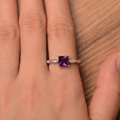 Princess Cut Amethyst Rings - Palmary