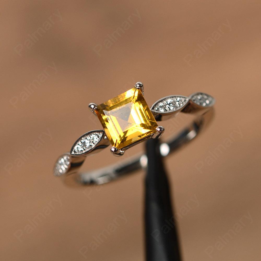 Square Cut Citrine Rings - Palmary