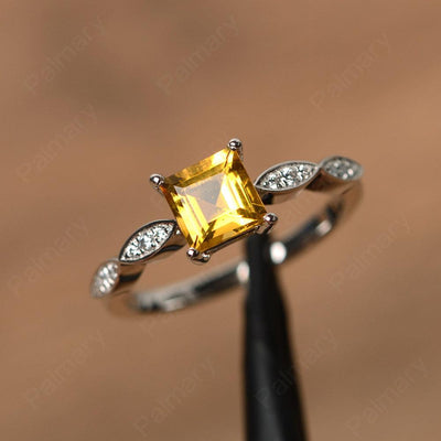 Square Cut Citrine Rings - Palmary