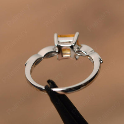 Square Cut Citrine Rings - Palmary