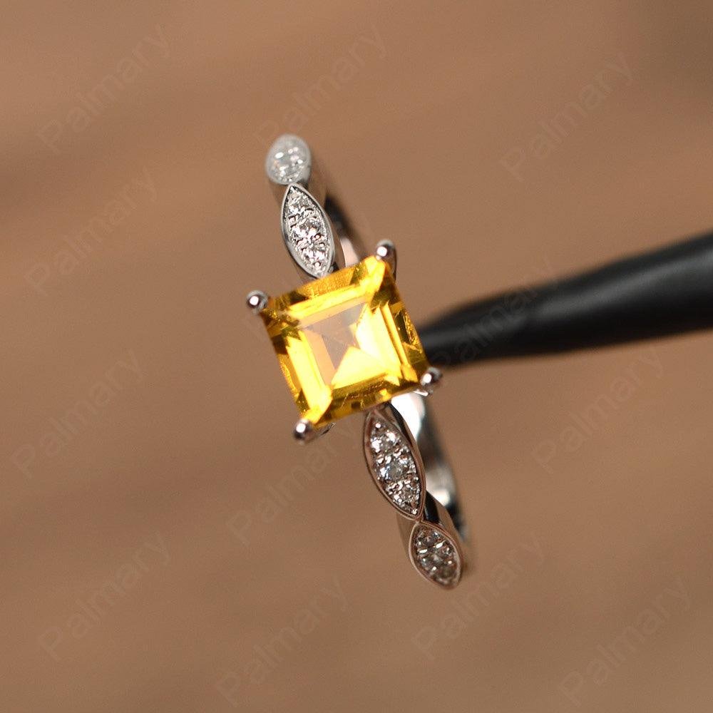 Square Cut Citrine Rings - Palmary