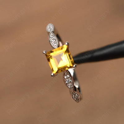 Square Cut Citrine Rings - Palmary