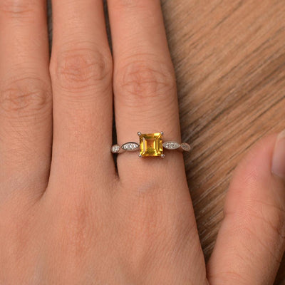 Square Cut Citrine Rings - Palmary