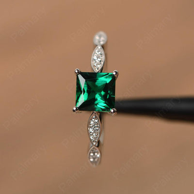 Princess Cut Emerald Rings - Palmary