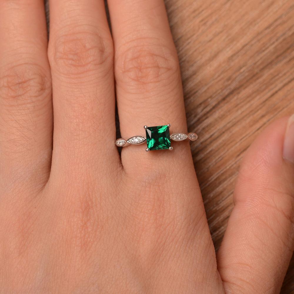 Princess Cut Emerald Rings - Palmary