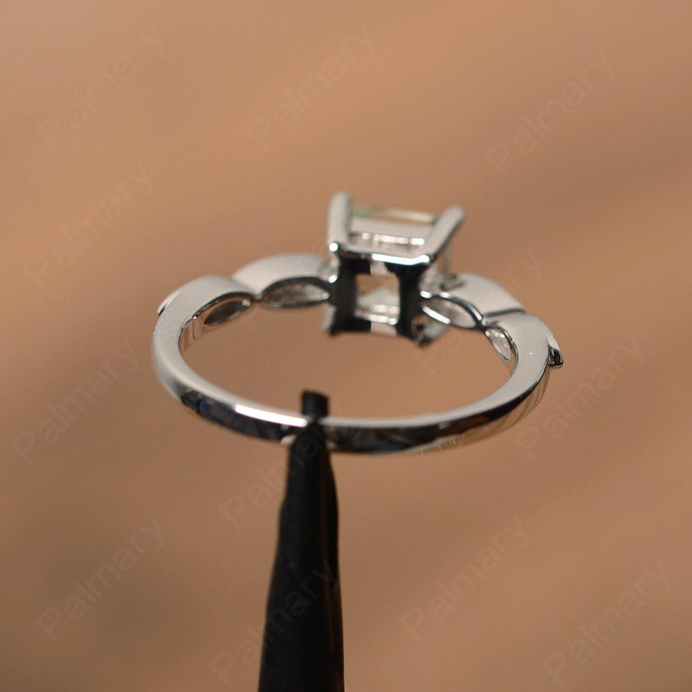 Square Cut Green Amethyst Rings - Palmary