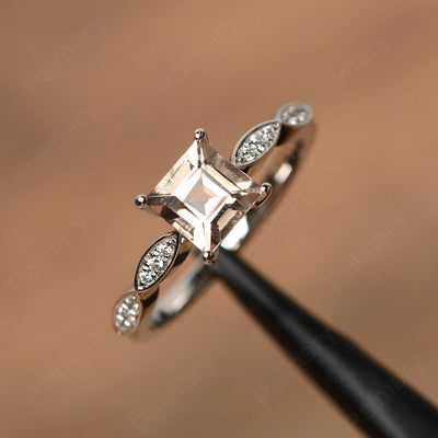 Square Cut Morganite Rings - Palmary
