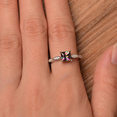 Princess Cut Mystic Topaz Rings - Palmary