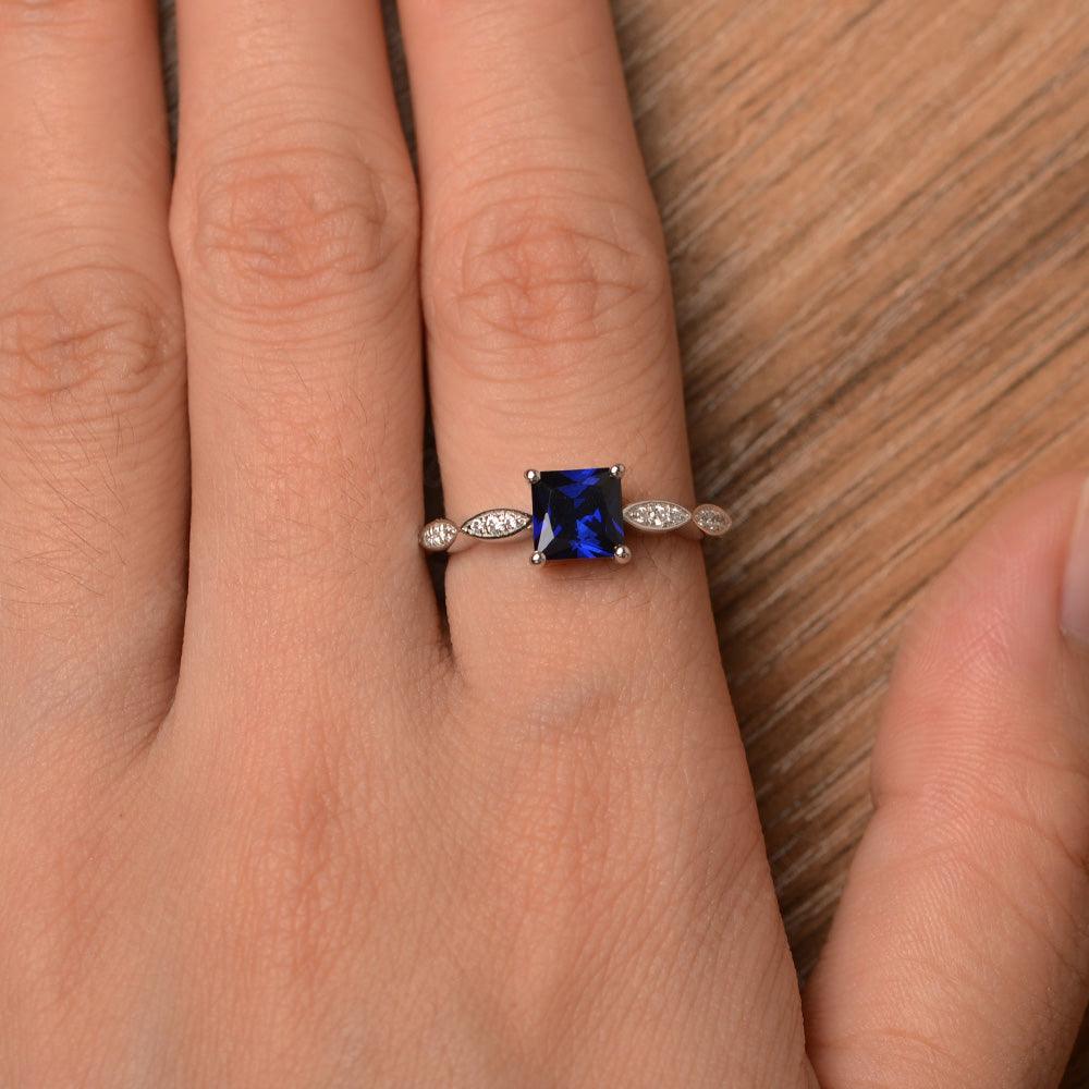 Princess Cut Sapphire Rings - Palmary