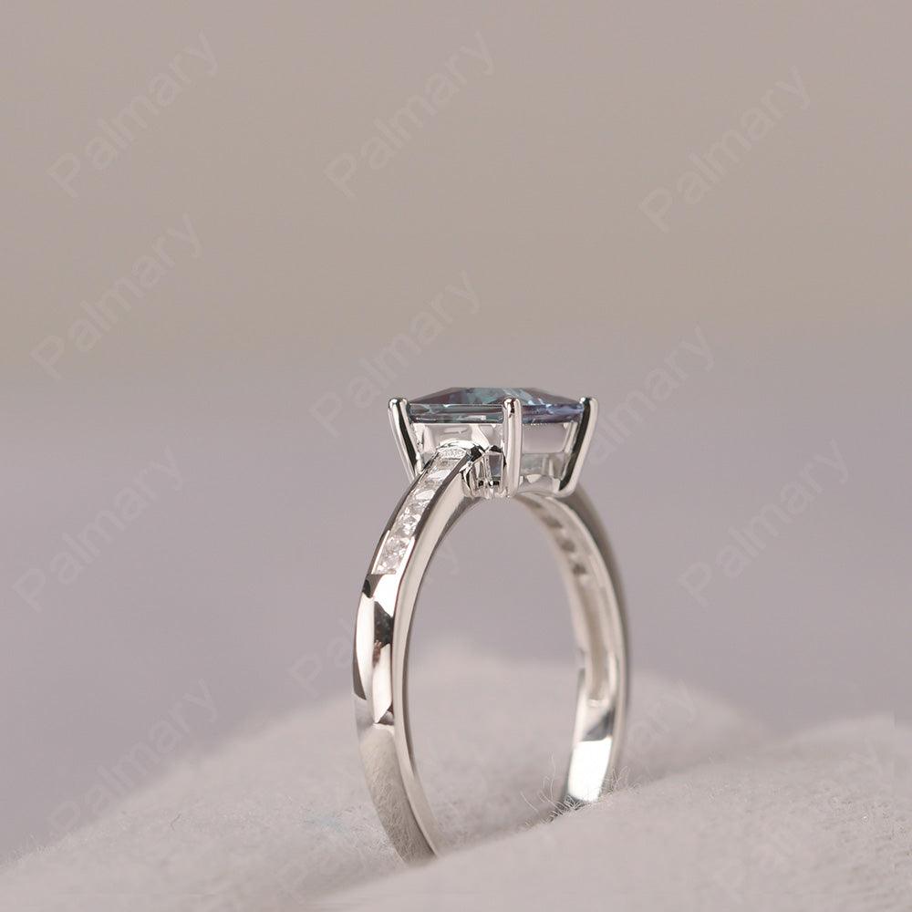 Princess Cut Alexandrite Wedding Ring - Palmary