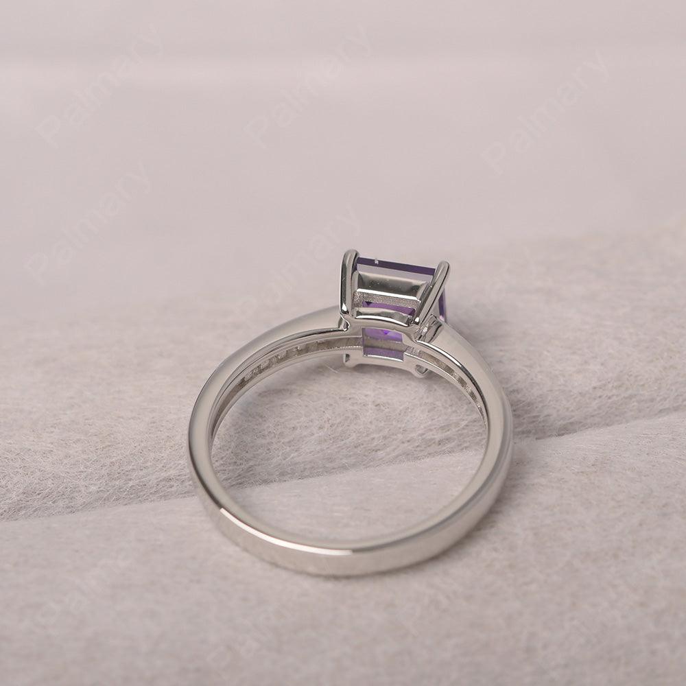 Square Cut Amethyst Wedding Ring - Palmary