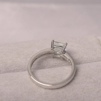 Princess Cut Aquamarine Wedding Ring - Palmary